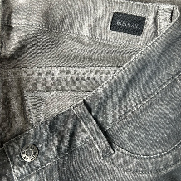 Bleulab fully reversible grey denim & shiny waxed silver jeans 28 or 27 - Picture 5 of 6